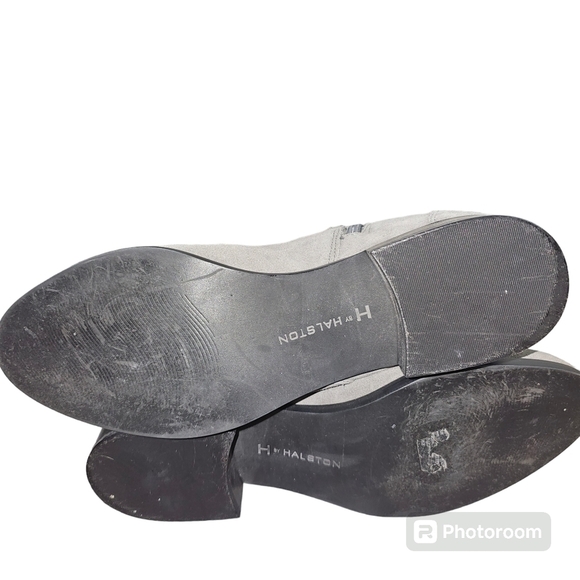 H By Halston Naomi Gray Suede Leather Knee High Heeled Boots in 8.5M - Picture 5 of 5